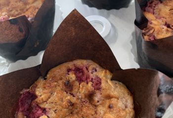 White Chocolate and Raspberry Protein Muffins
