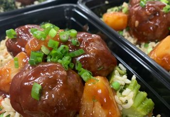 Pineapple BBQ Meatless Meatballs (vegan)