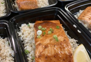 General Tao's Salmon with Brown Rice