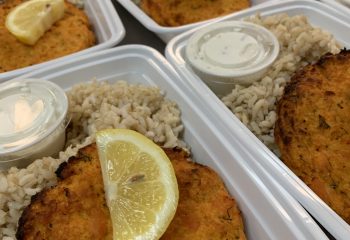 Salmon Cake with Brown Rice