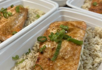 Sriracha Honey Salmon with Brown Rice