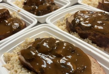 Turkey Meatloaf with Mushroom Gravy