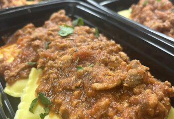 Cheese Ravioli with Meat Sauce