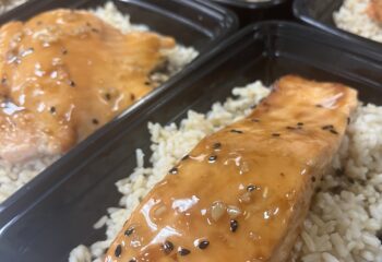 Honey Sesame Salmon with Brown Rice