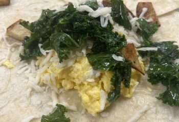 Kale, Potato and Mozzarella Breakfast Burrito