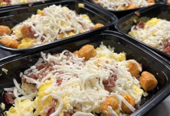 Bacon, Sweet Tots and Mozzarella Breakfast Bowl