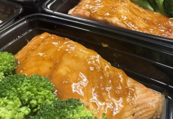 Orange and Maple Glazed Salmon with Broccoli